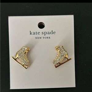 Kate Spade Gold Ice Skate Earrings